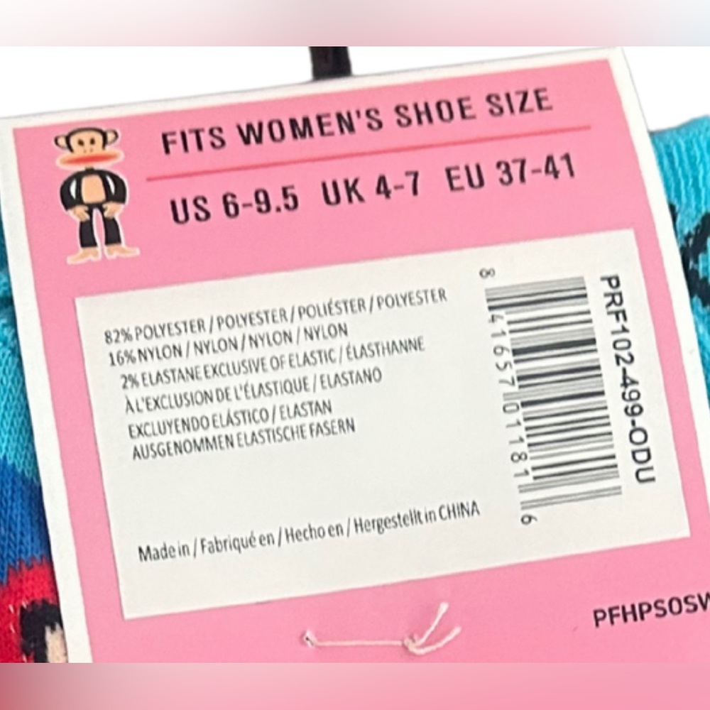 Paul Frank Julius Polka Dot Crew Socks | Blue/Multi | Women’s O/S | NWT - Picture 2 of 2